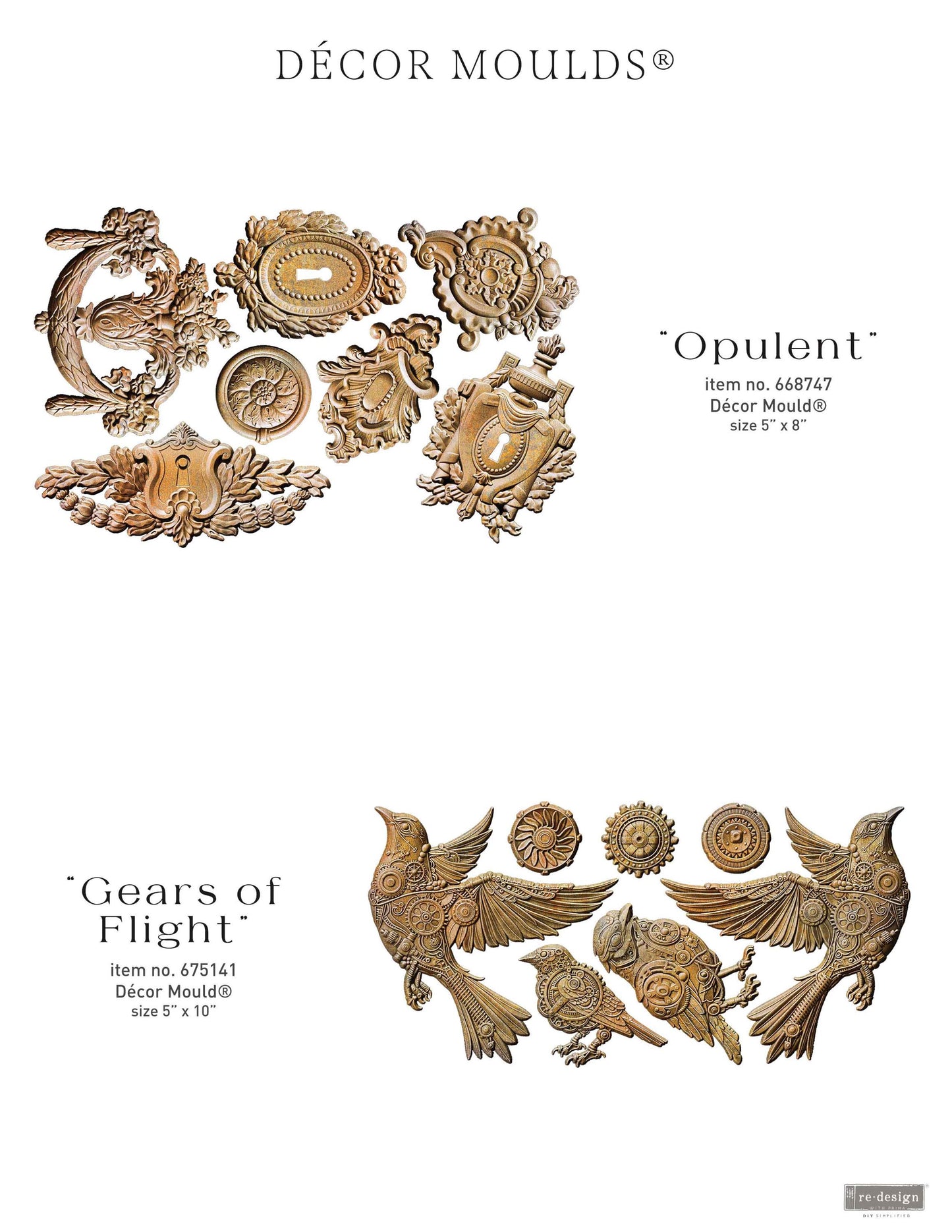 Decor Mould® - Gears of Flight | 5”x10”x8mm | Redesign with Prima