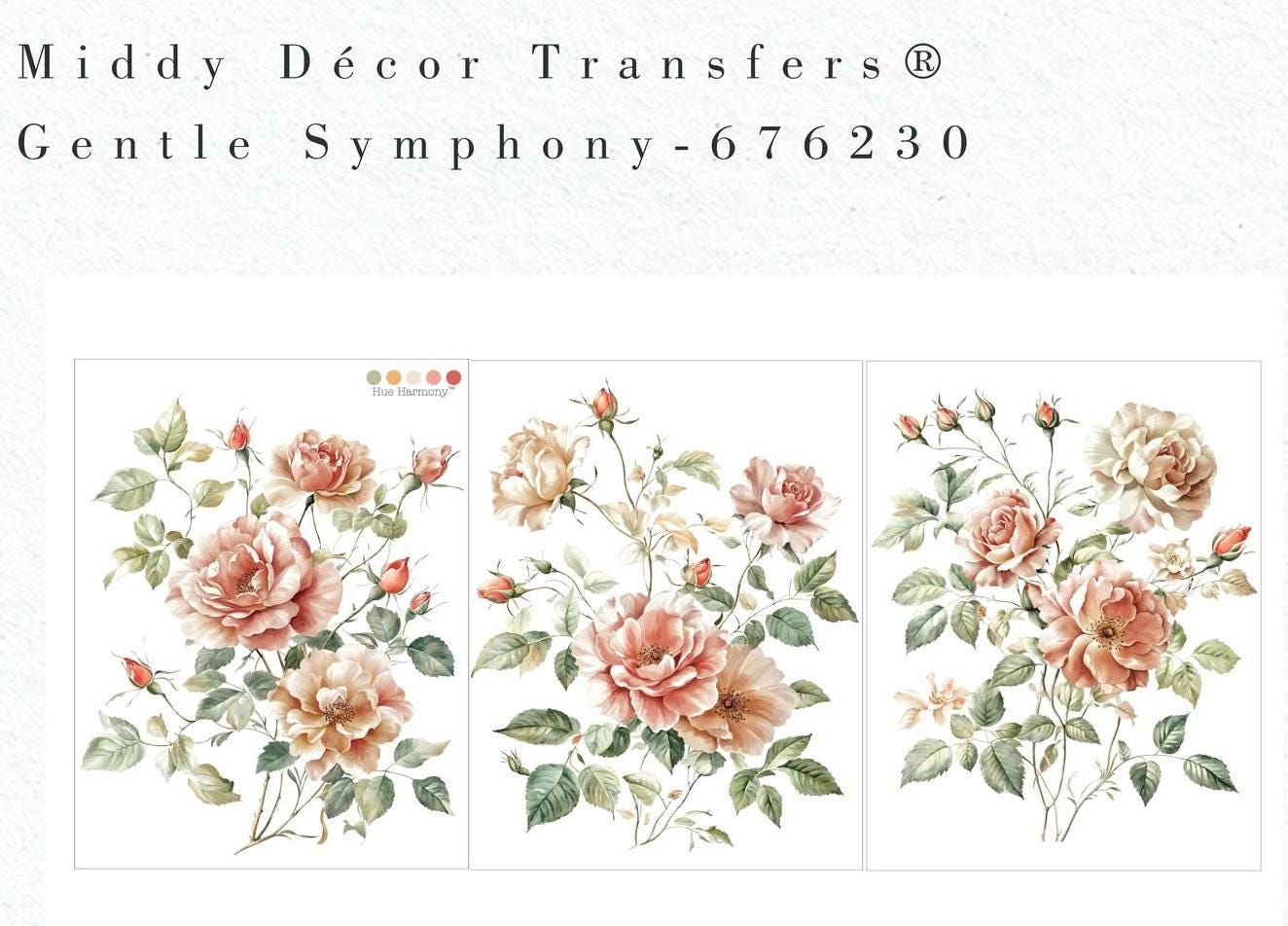 Middy Decor Transfers® - Gentle Symphony  | 3 sheets, 8.5”x11” | Re•design with Prima®
