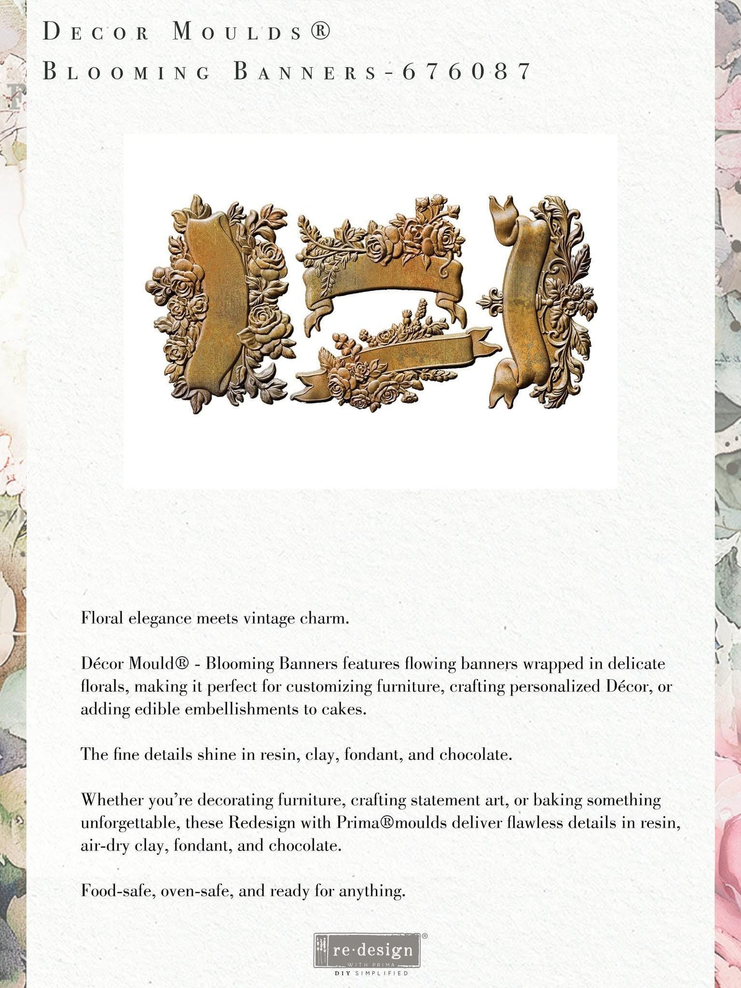 Decor Mould® - Blooming Banners | 5”x10”x8mm | Redesign with Prima