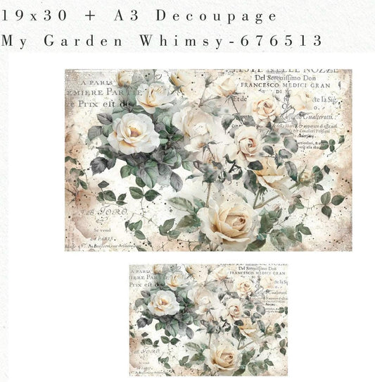 Double Delight Decoupage Fiber Set - My Garden Whimsey | 2 sizes | Redesign with Prima