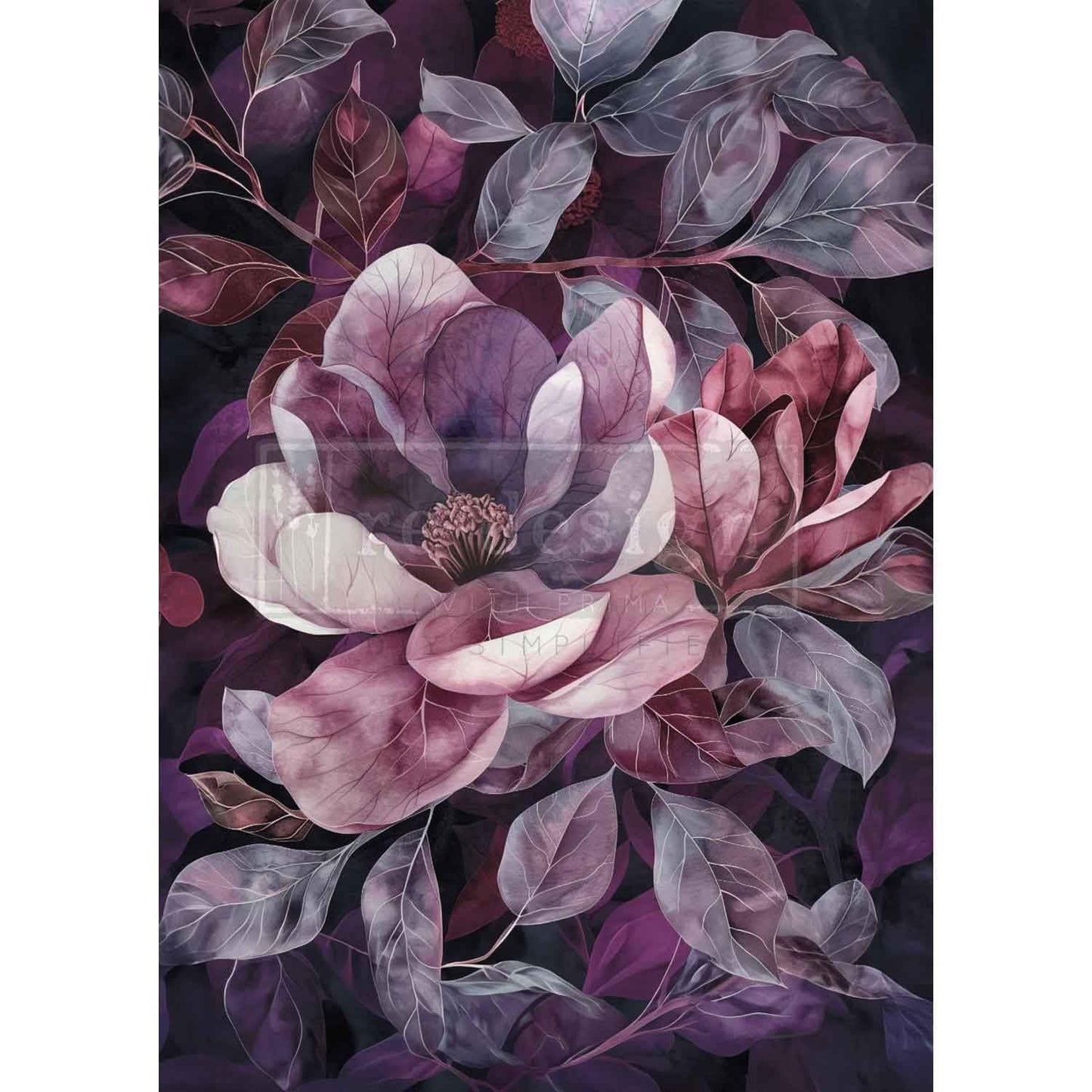 A1 Decoupage Fiber - Violet Bloom | 23.4 x 33.1” | Redesign with Prima