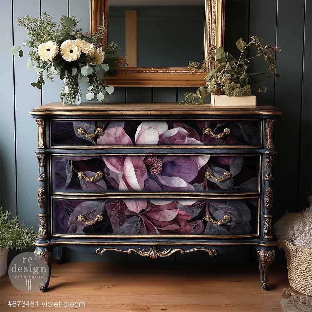 A1 Decoupage Fiber - Violet Bloom | 23.4 x 33.1” | Redesign with Prima