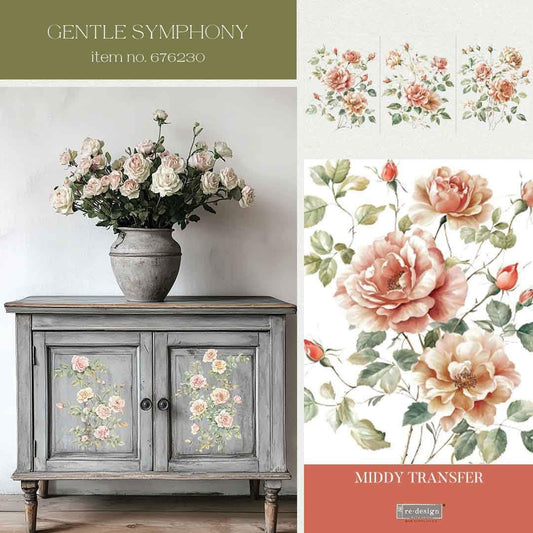 Middy Decor Transfers® - Gentle Symphony  | 3 sheets, 8.5”x11” | Re•design with Prima®