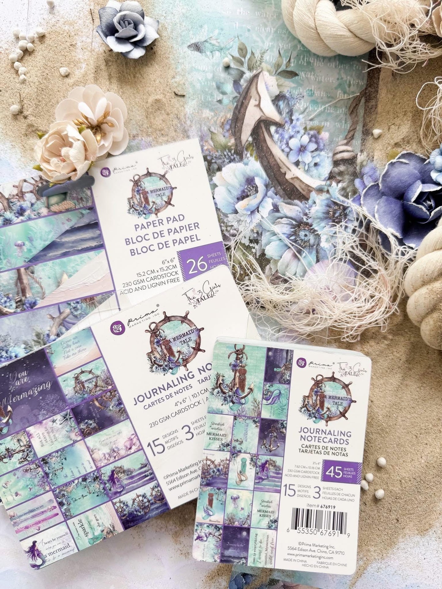 A Mermaid's Tale Collection Journaling Cards, 4”x6”, 45 pcs | Prima Marketing Inc