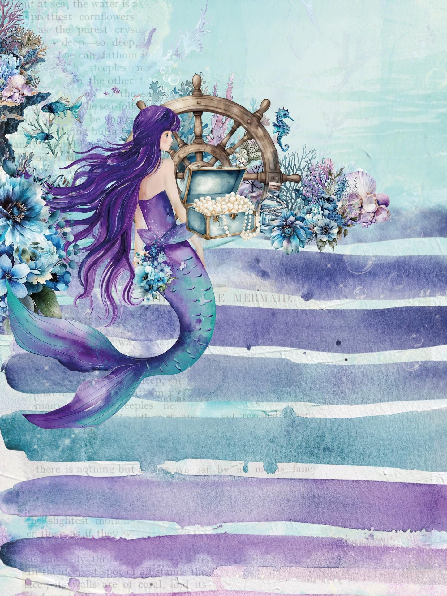 A Mermaid’s Tale Collection Journaling Cards, 3”x4”, 45 pc | Prima Marketing Inc