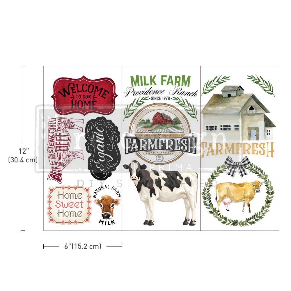 Mini Decor Transfers® - Home and Farm | 6"x12"-3 sheets | Redesign with Prima