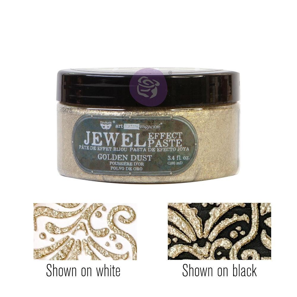 Jewel Effect Paste - Golden Dust | Art Extravagance | 1 Jar, 100ml/3.4 fl. oz. | Redesign with Prima