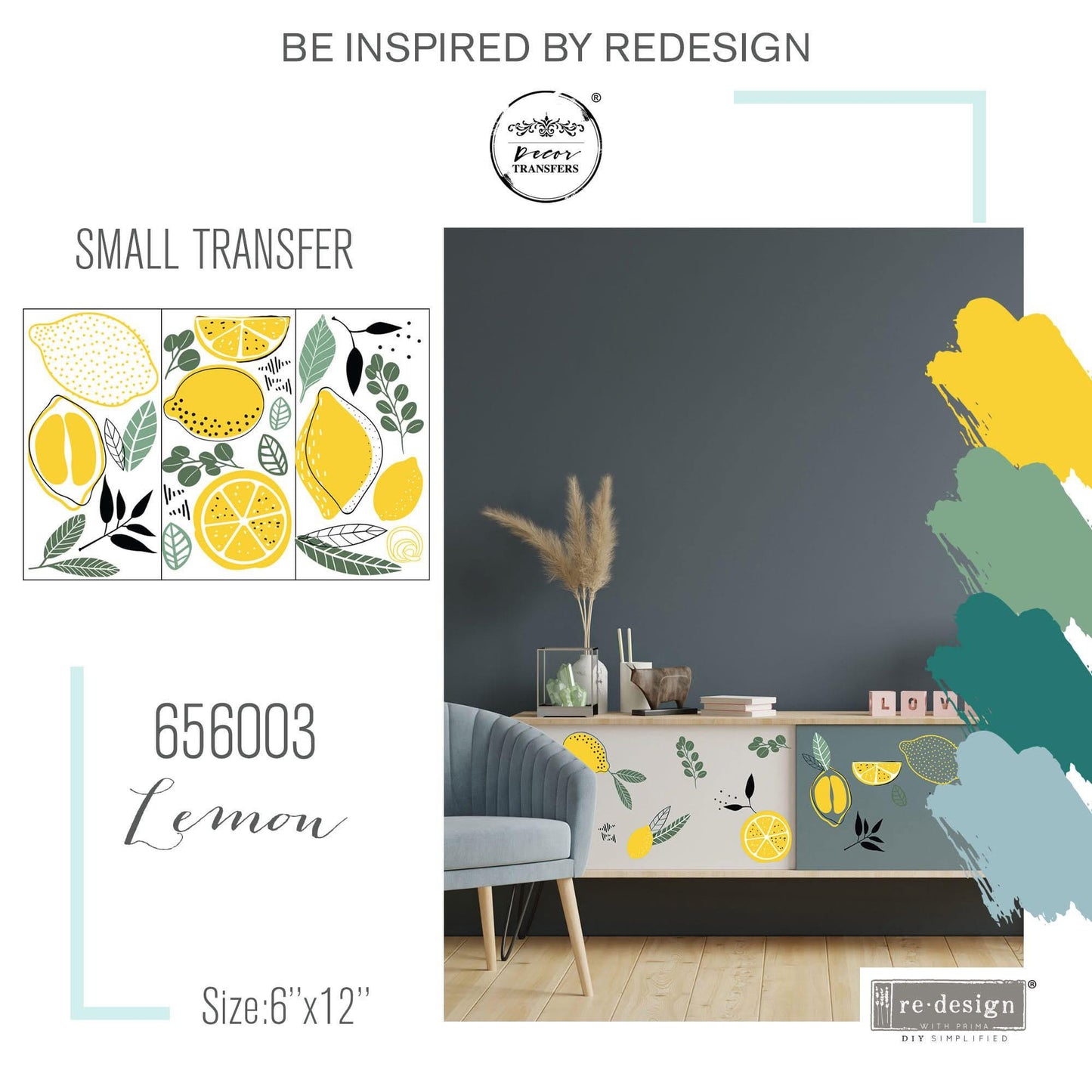 Mini Decor Transfers® - Lemon | 6"x12"-3 sheets | Redesign with Prima