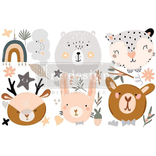Mini Decor Transfers® - Boho Critter | 6"x12"-3 sheets | Redesign with Prima