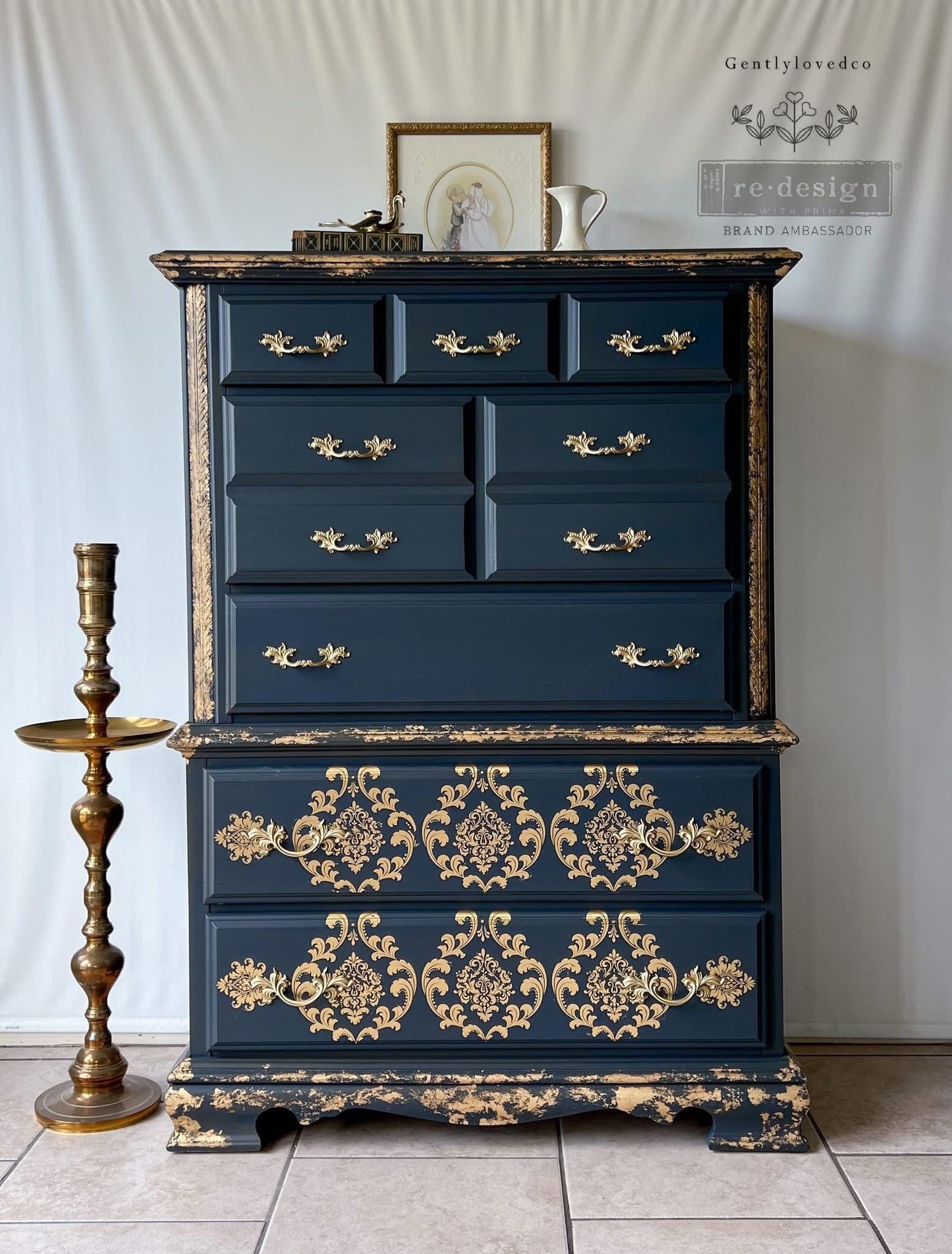 Large Decor Transfers® - House of Damask | Gold Foil Kacha | 2 sheets, 18”x24” | Redesign with Prima