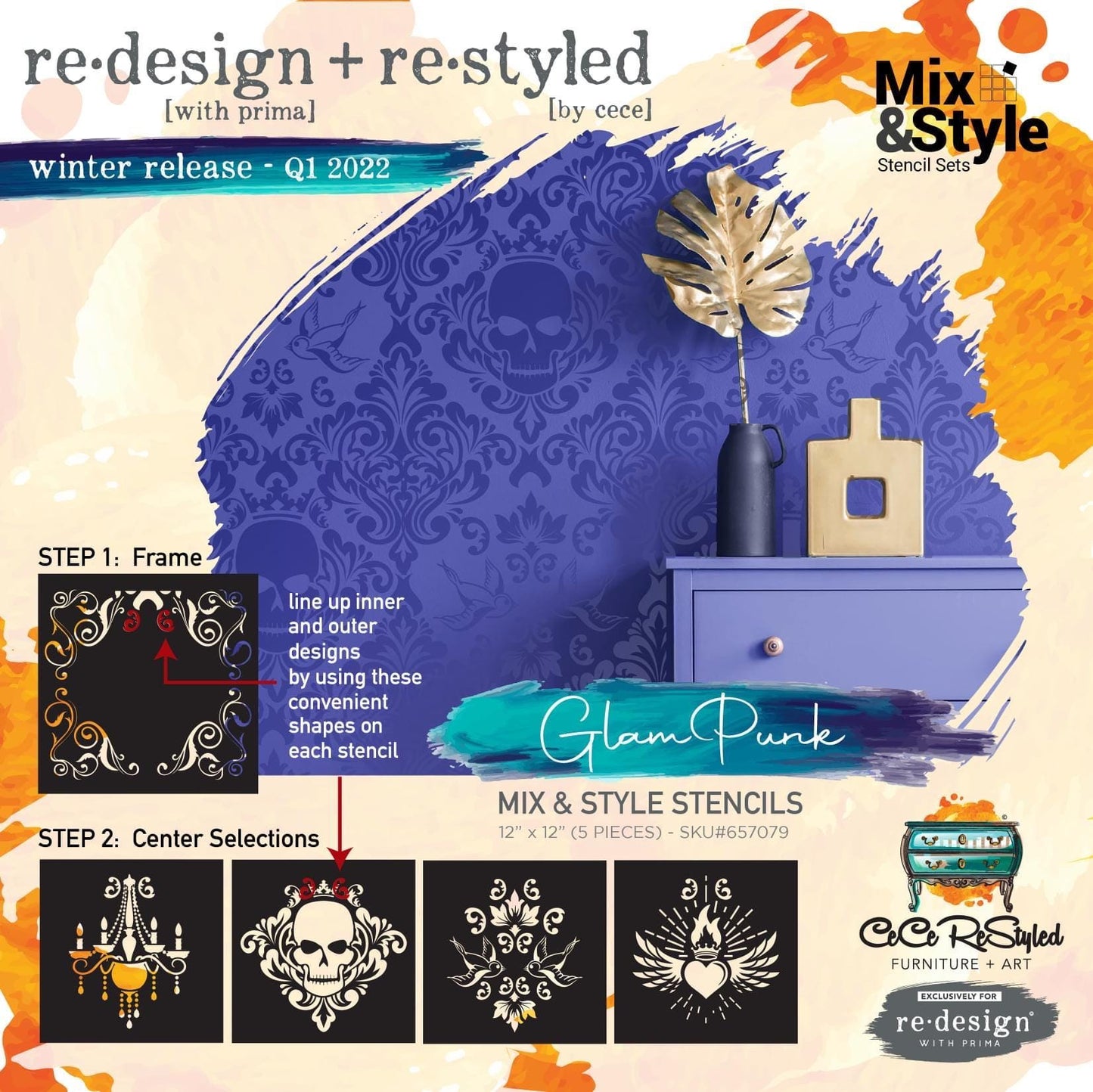 Large Decor Transfers® - With Love, Skully | 24” x 35”| Reduced Price | Redesign with Prima