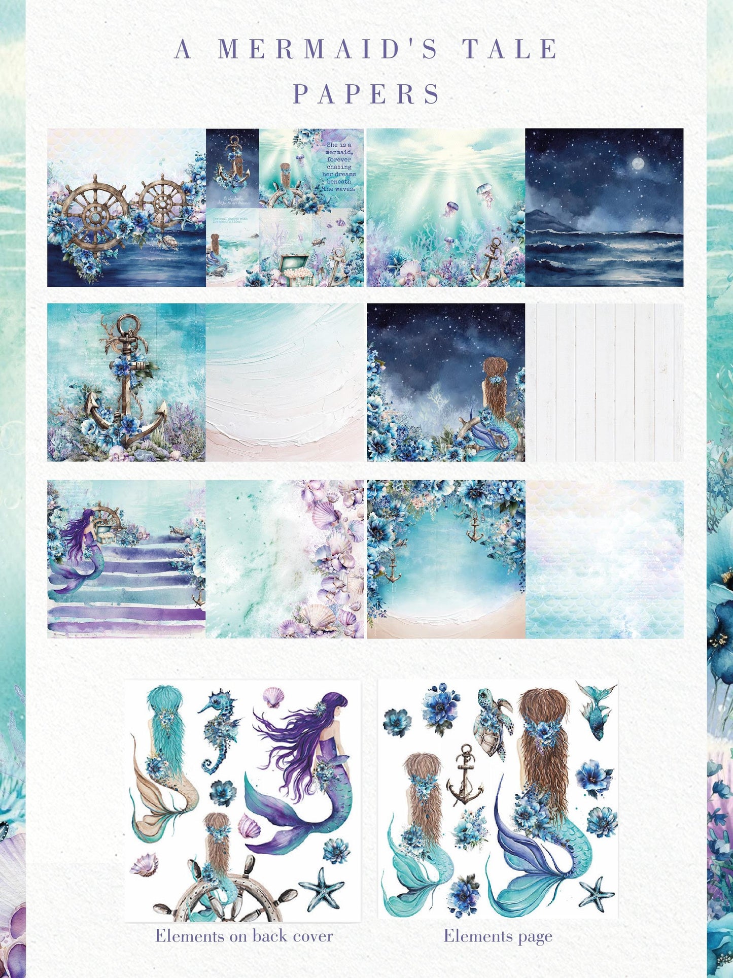 Mermaid’s Tale Paper Pad 6”x6” | 26 sheets | Prima Marketing Inc.