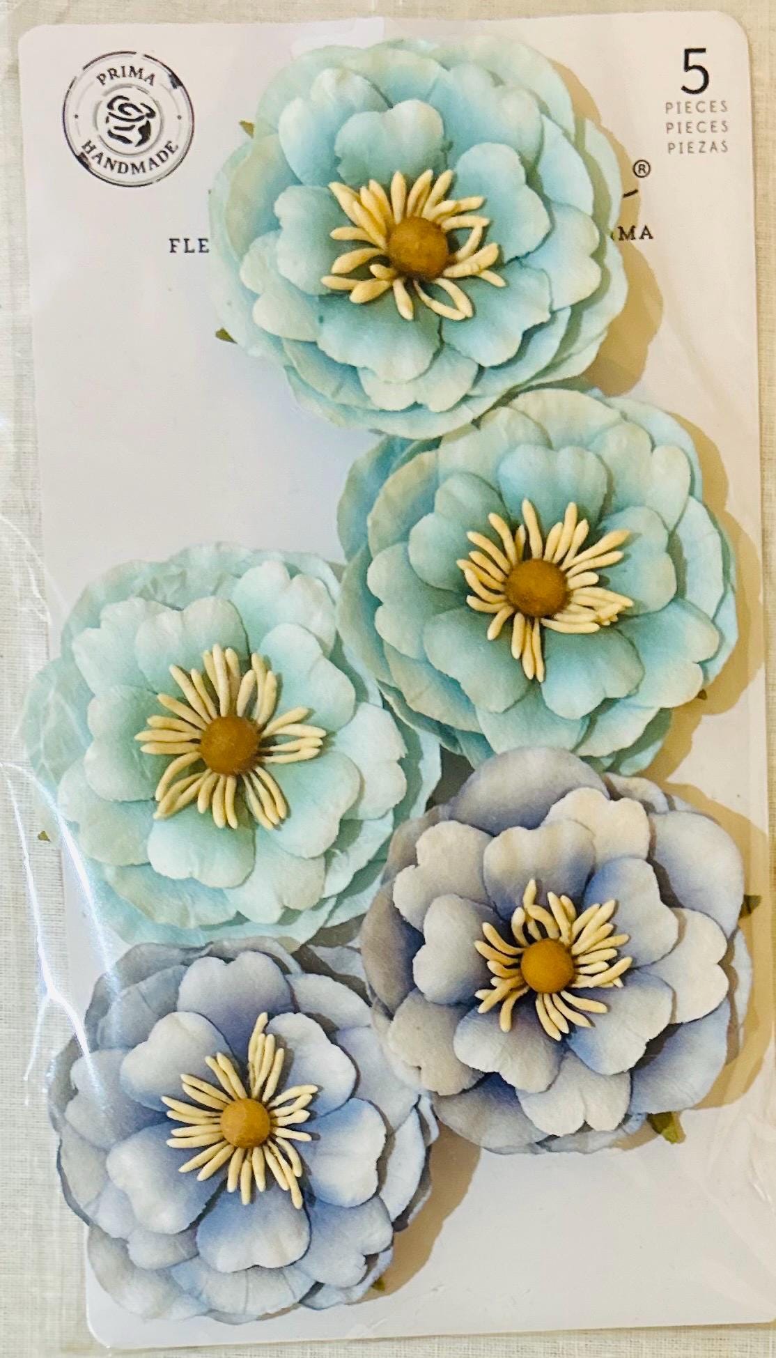 A Mermaid's Tale Collection Flowers - Ocean Mist, 9 pcs | Three Girls Tale | Prima Marketing Inc