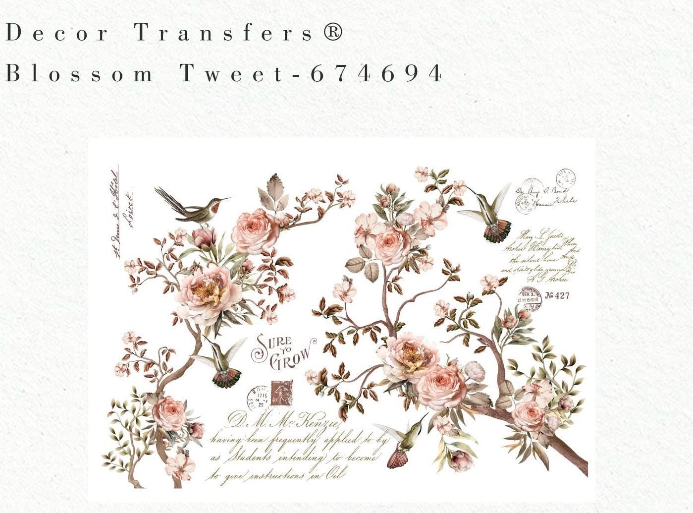 Large Decor Transfers® - Blossom Tweet | 4 sheets, 24”x35” | Redesign with Prima
