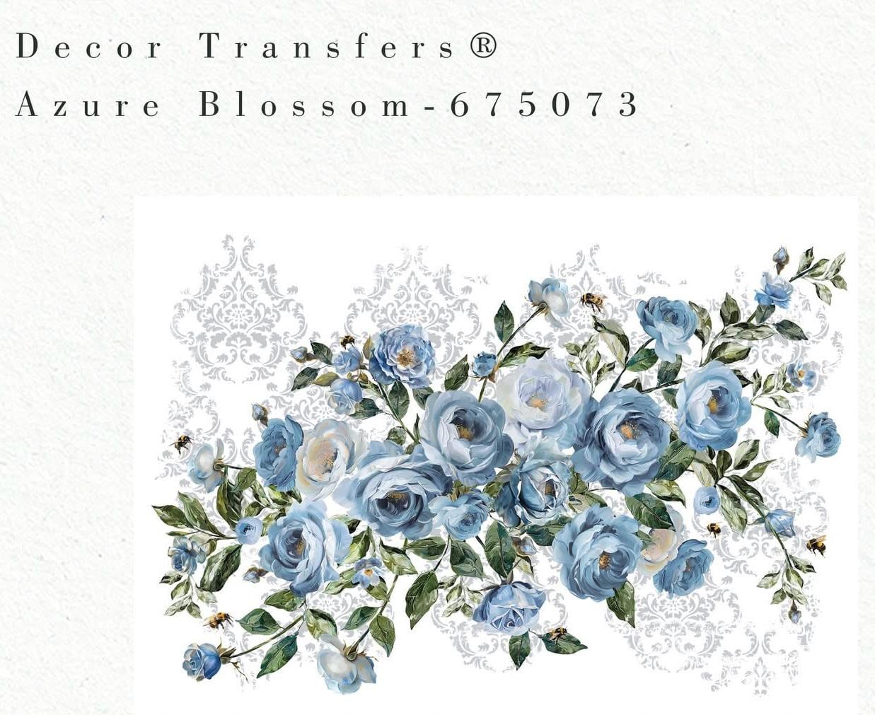 Large Decor Transfers® - Azure Blossom |4 sheets, 24”x35” | Redesign with Prima®