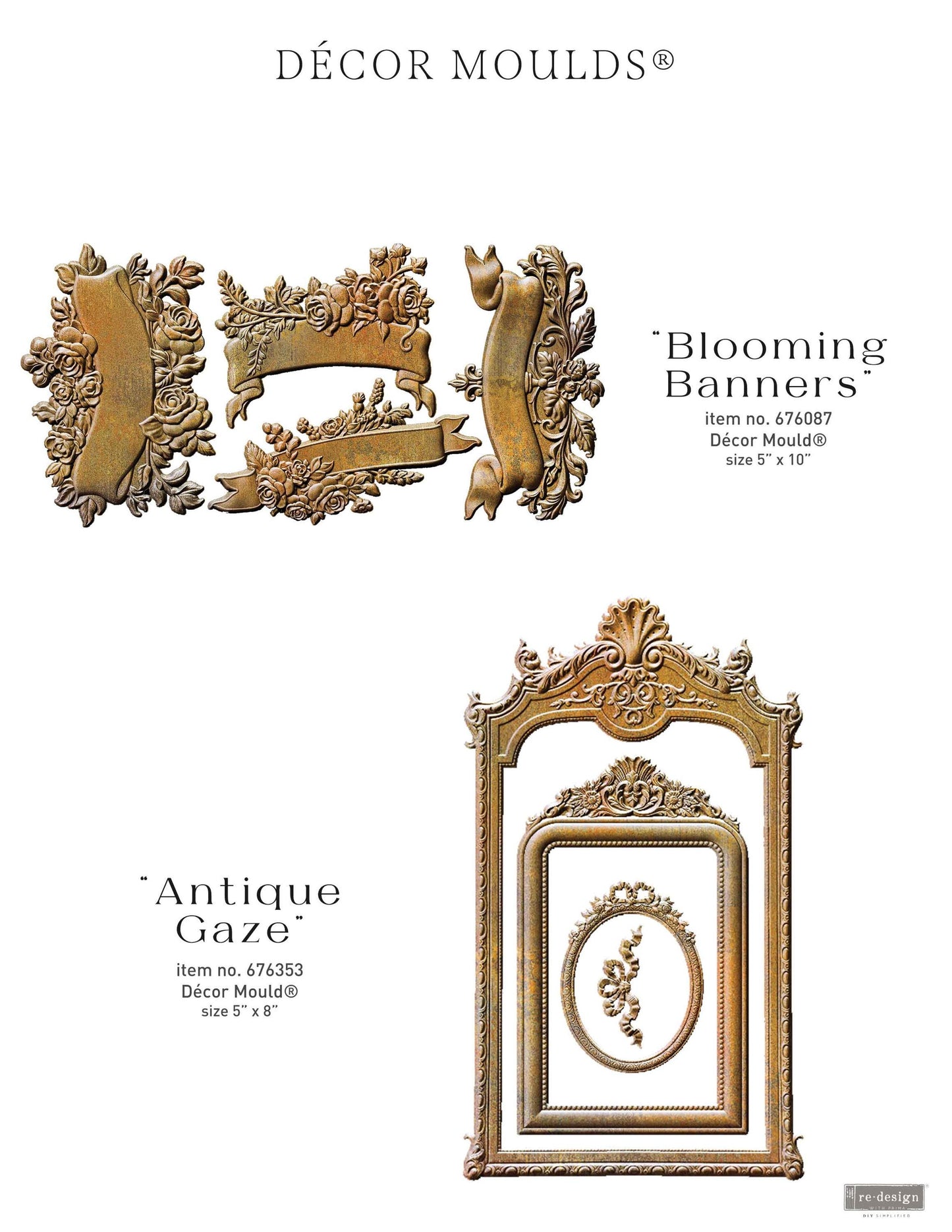 Decor Mould® - Antique Gaze | 5”x8”x8mm | Frame | Redesign with Prima
