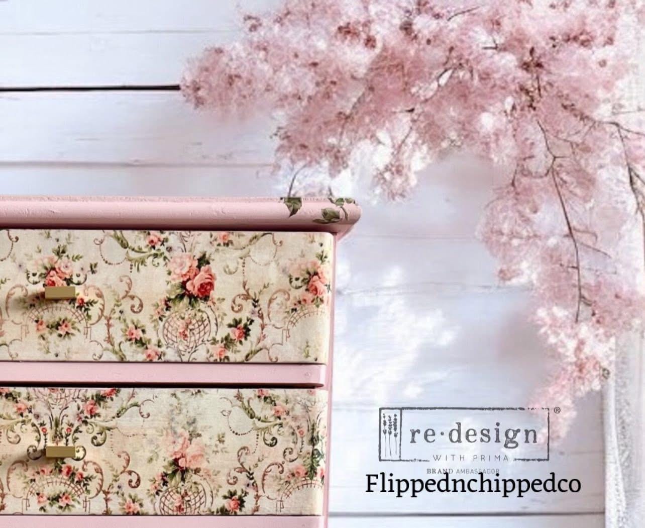 Double Delight Decoupage Fiber Set - Blushing Bloom | 2 sizes | Redesign with Prima®