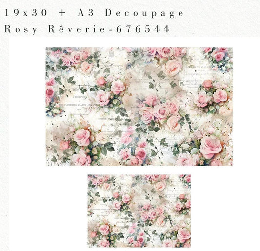 Double Delight Decoupage Fiber Set -  Rosy Reverie | 1-19x30”+1-11.7x16.5” | Redesign with Prima®