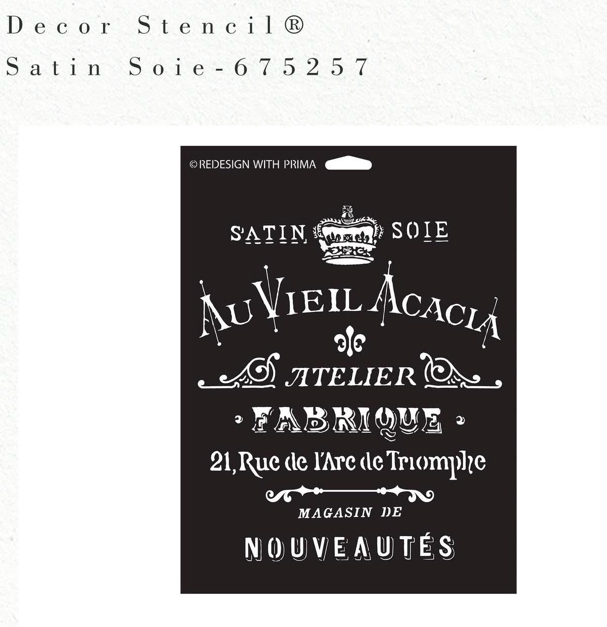 Decor Stencils® - Satin Soie | 1 pc-9”x12” | Redesign with Prima