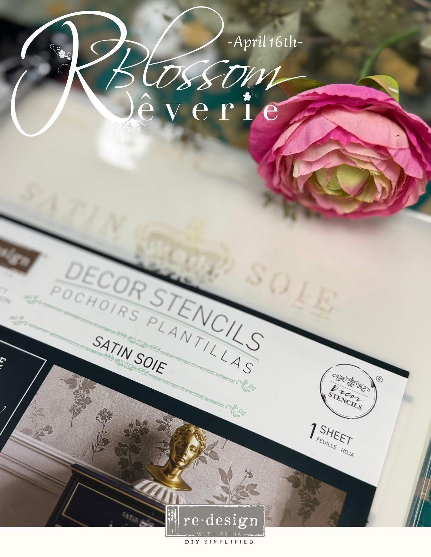 Decor Stencils® - Satin Soie | 1 pc-9”x12” | Redesign with Prima