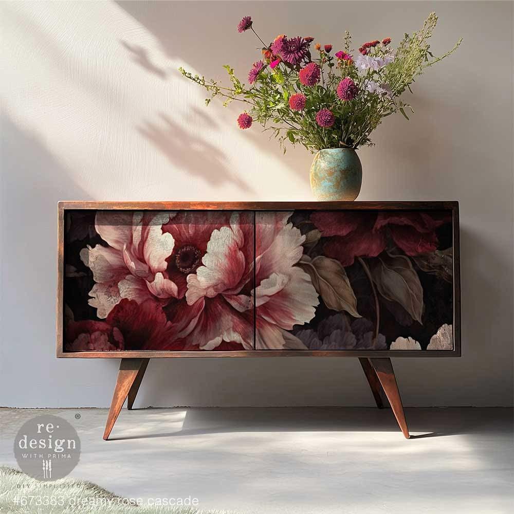 A1 Decoupage Fiber - Dreamy Rose Cascade | 1 sheet, 23.4 x 33.1” | Redesign with Prima