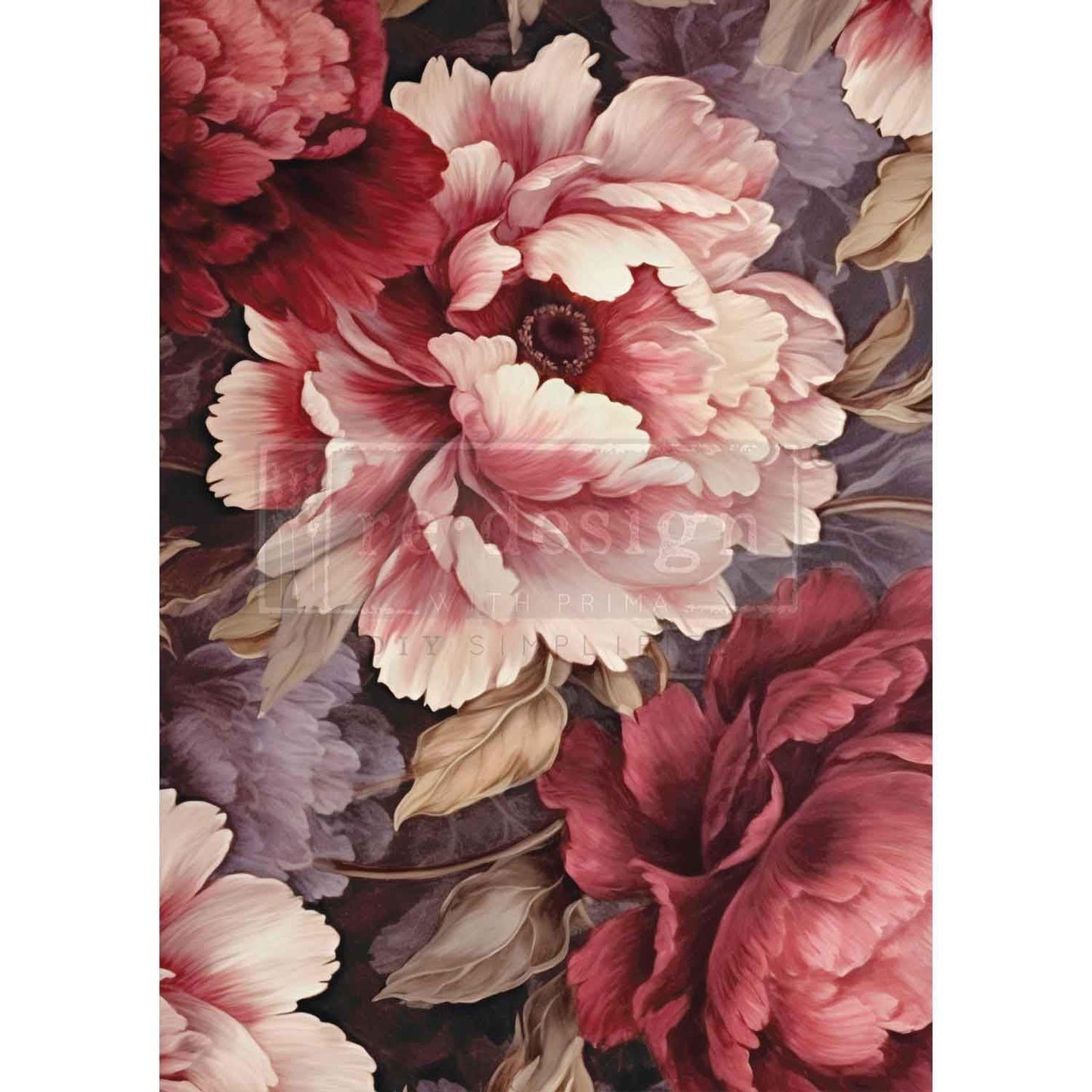 A1 Decoupage Fiber - Dreamy Rose Cascade | 1 sheet, 23.4 x 33.1” | Redesign with Prima