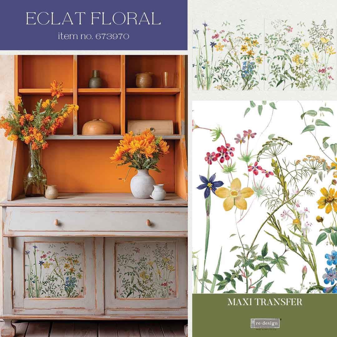 Maxi Decor Transfer® - Eclat Floral | 2 sheets, 12”x12” | Redesign with Prima®