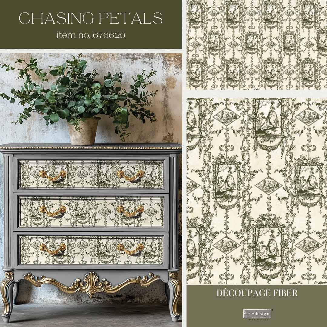 Decoupage Tissue Paper - Chasing Petals | Kacha | 19.5”x30” | Redesign with Prima