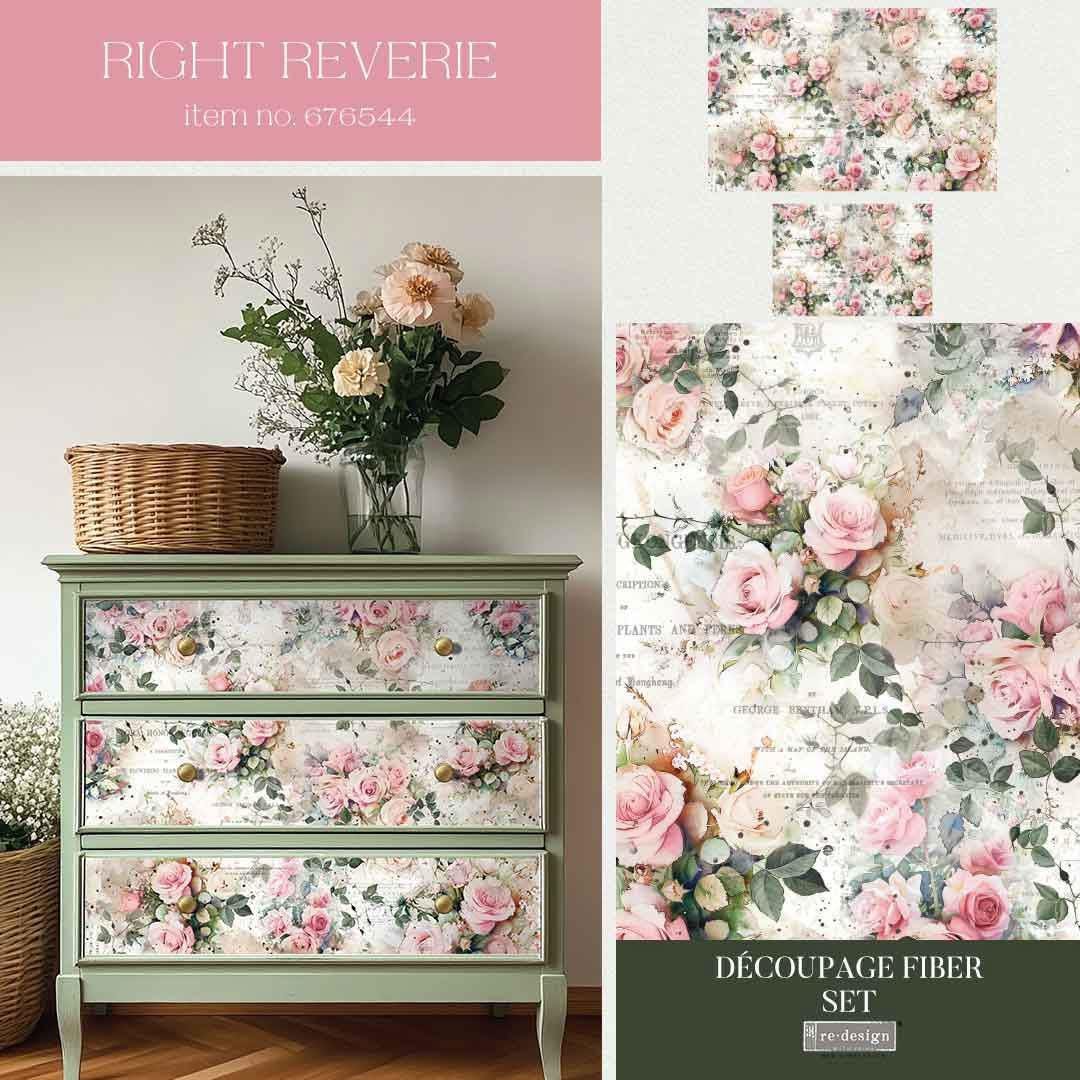 Double Delight Decoupage Fiber Set -  Rosy Reverie | 1-19x30”+1-11.7x16.5” | Redesign with Prima®