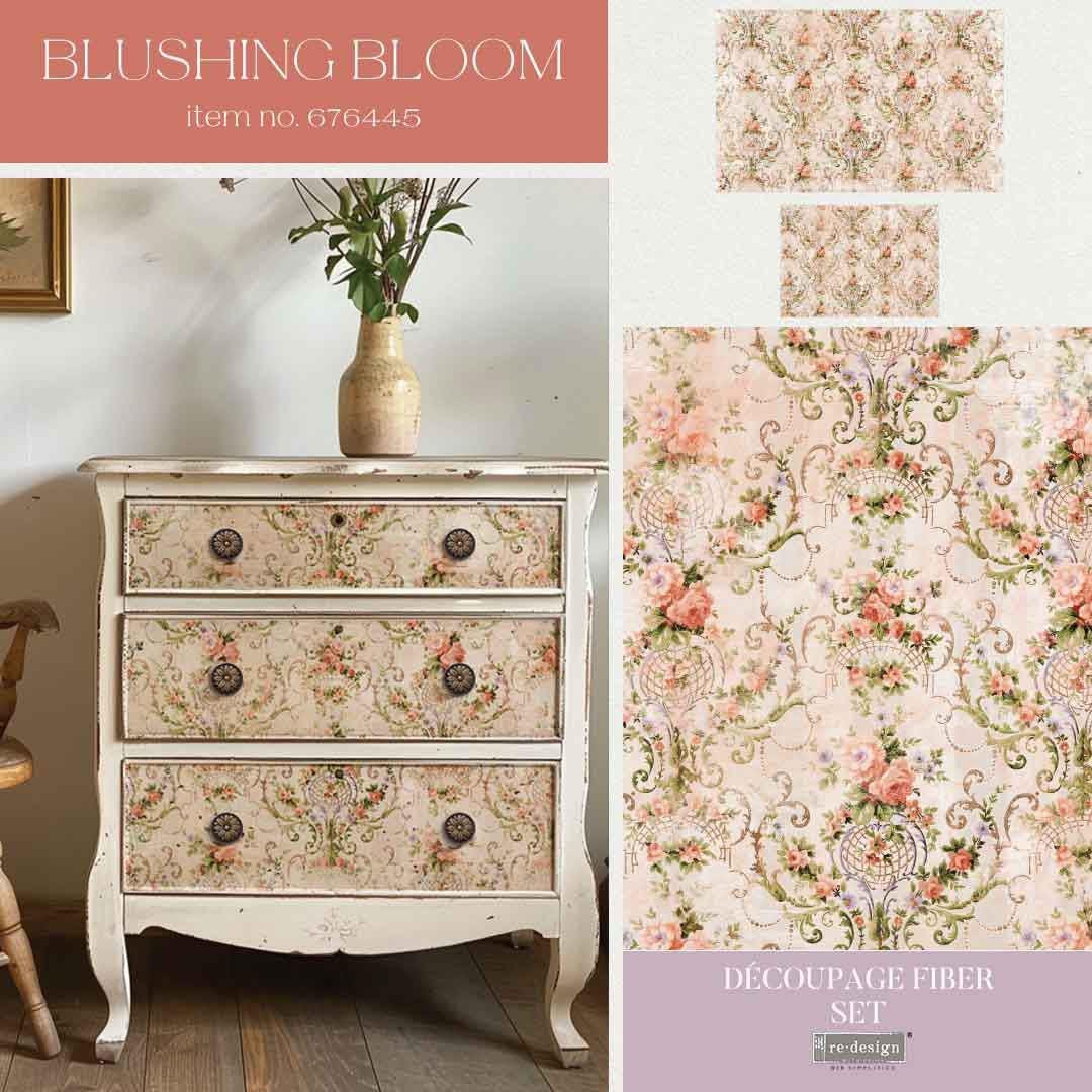 Double Delight Decoupage Fiber Set - Blushing Bloom | 2 sizes | Redesign with Prima®