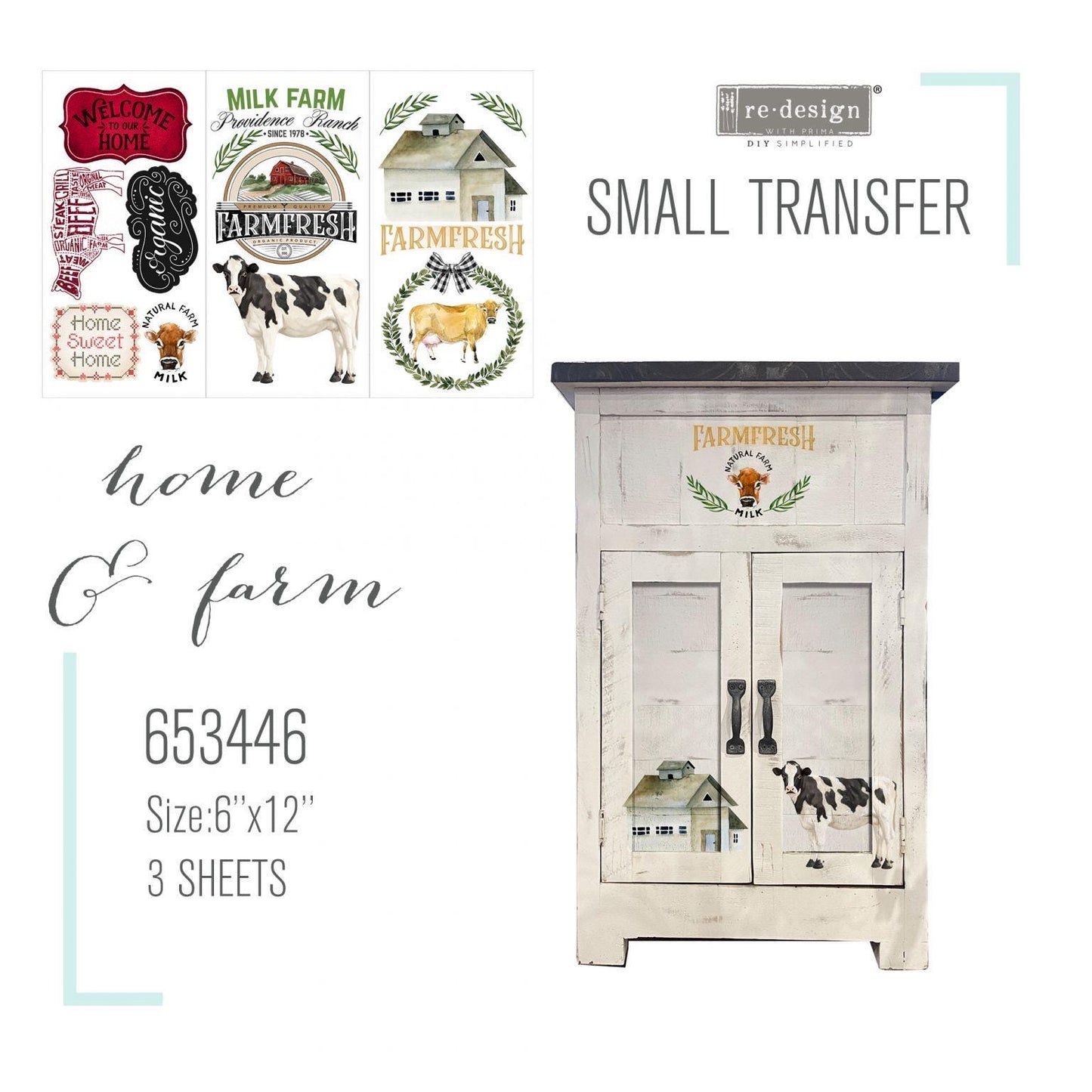 Mini Decor Transfers® - Home and Farm | 6"x12"-3 sheets | Redesign with Prima
