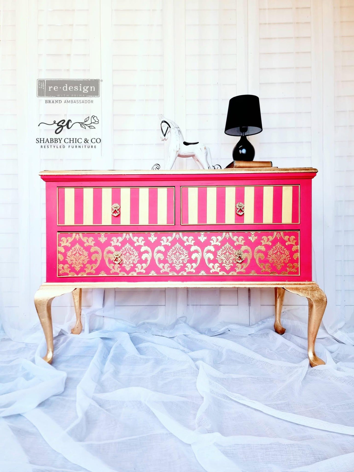 Large Decor Transfers® - House of Damask | Gold Foil Kacha | 2 sheets, 18”x24” | Redesign with Prima
