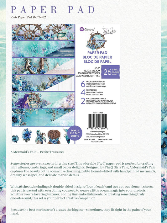 Mermaid’s Tale Paper Pad 6”x6” | 26 sheets | Prima Marketing Inc.