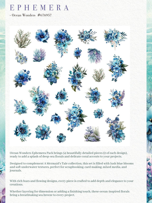 A Mermaid's Tale Collection Ephemera - Ocean Wonders | 54 pcs |  Prima Marketing Inc.