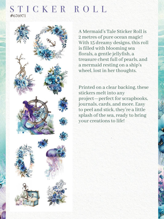 A Mermaid's Tale Collection Sticker Roll | 2 meters | Prima Marketing Inc.