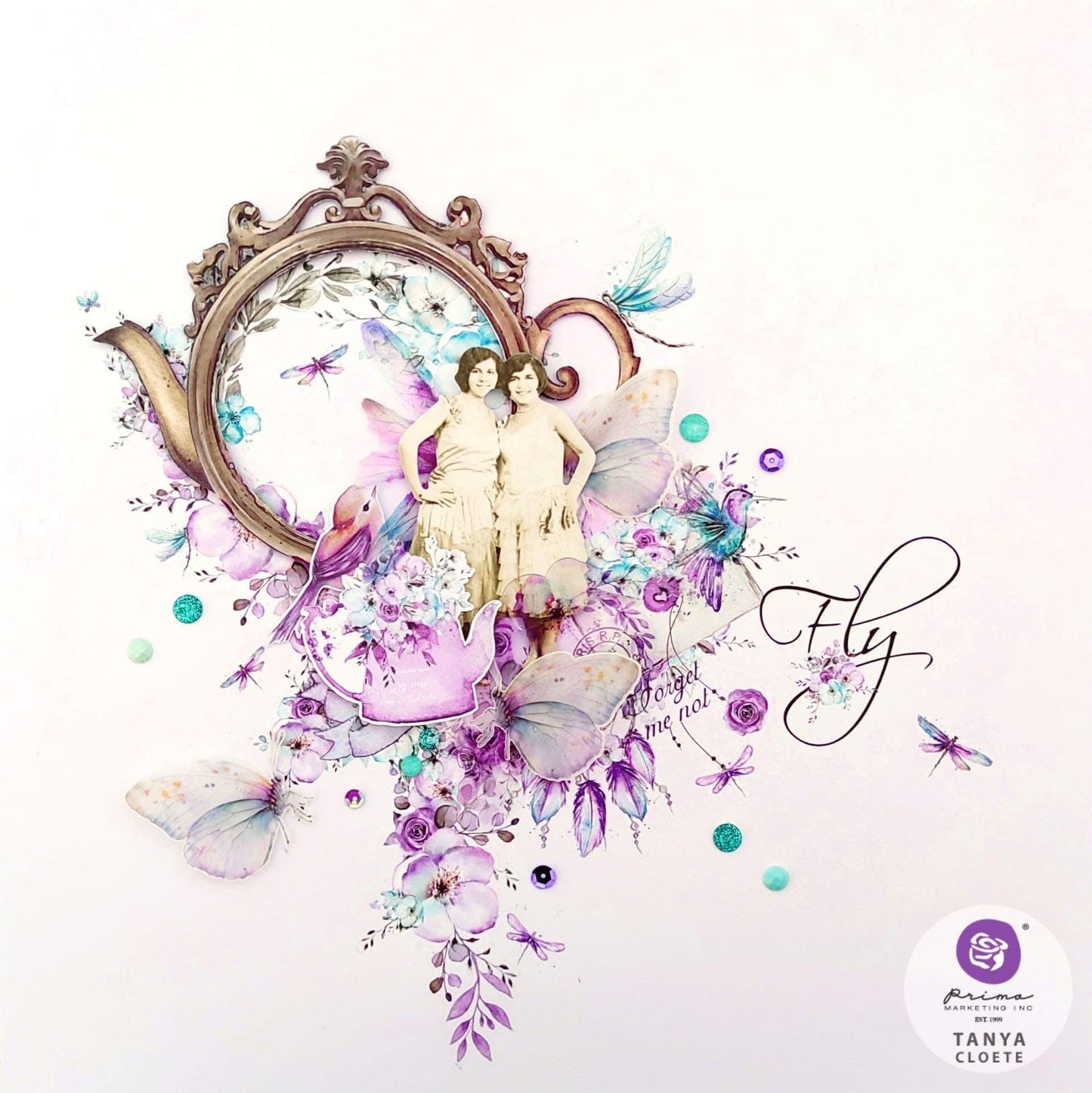Aquarelle Dreams Mini Decor Mould® | 3.5”x4.5” mould | Three Girls Tale | Prima Marketing Inc