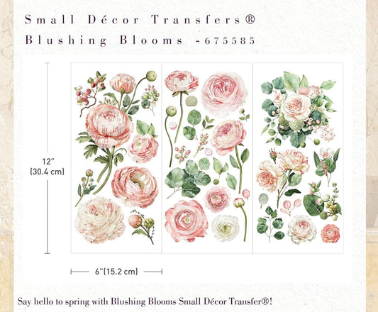 Mini Decor Transfers® - Blushing Blooms | 3 sheets, 6” x 12” | Redesign with Prima