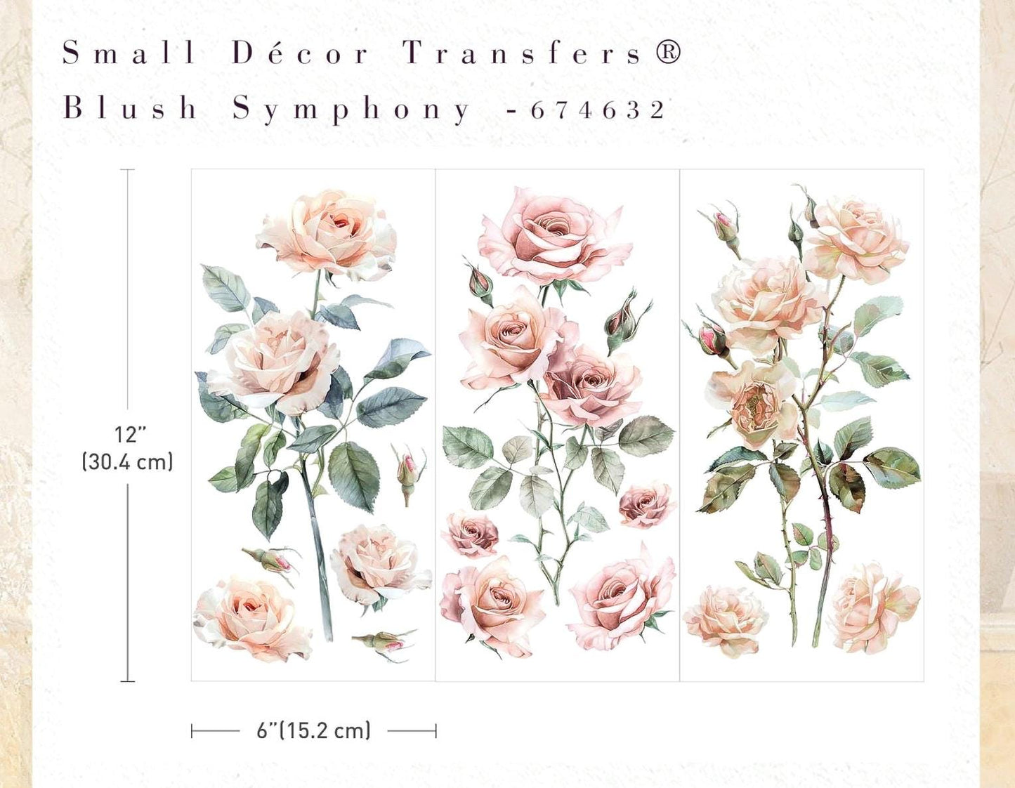 Mini Decor Transfers® - Blush Symphony | 3 sheets, 6” x 12” | Redesign with Prima
