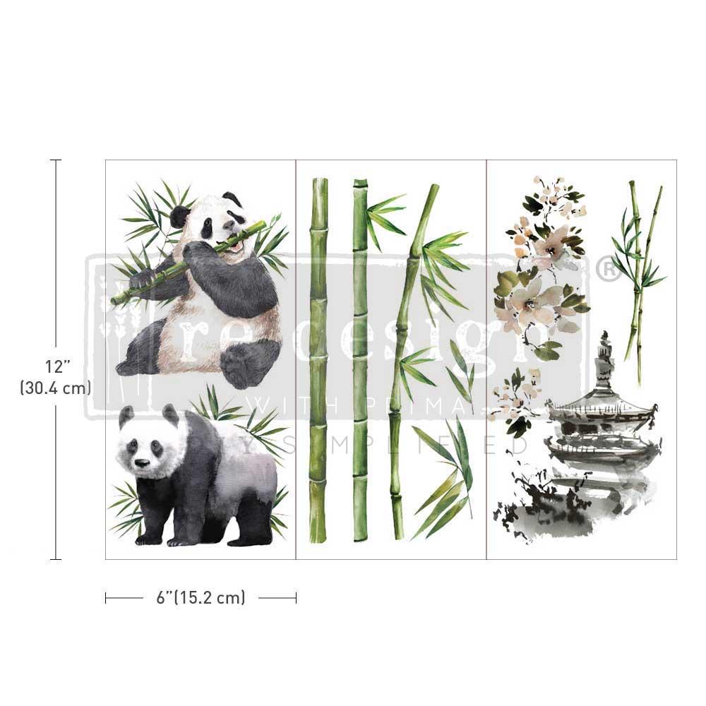 Mini Decor Transfers® - Panda Sweet | 3 sheets, 6”x12” | Redesign with Prima