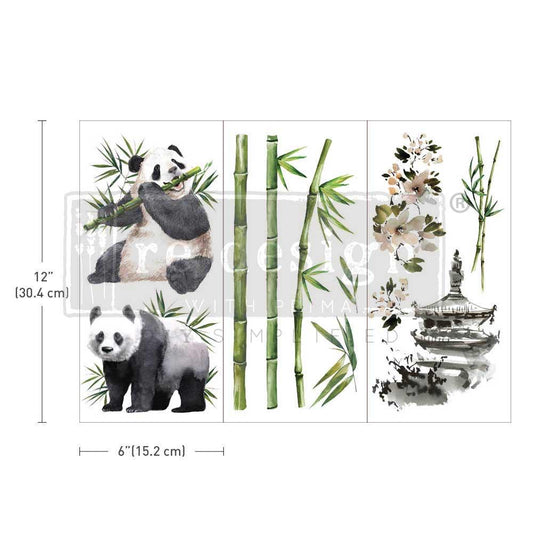 Mini Decor Transfers® - Panda Sweet | 3 sheets, 6”x12” | Redesign with Prima