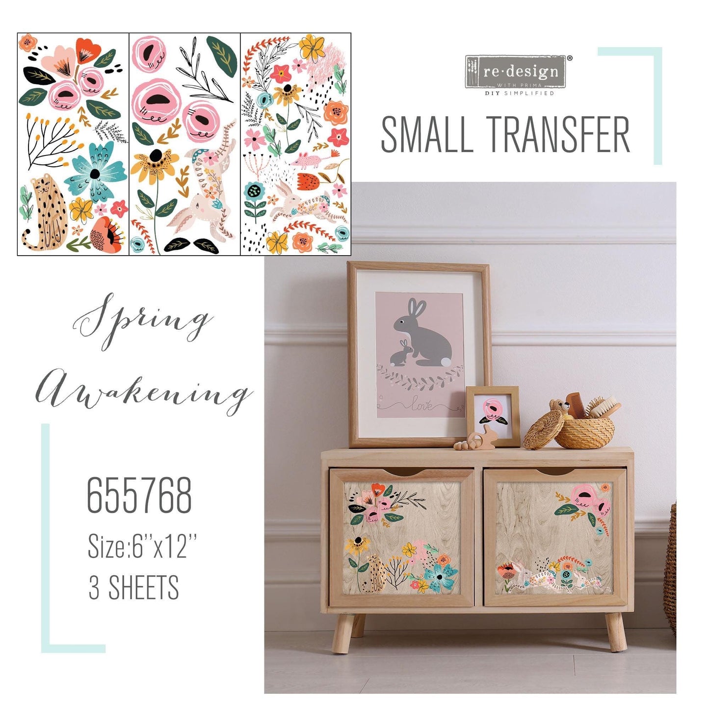 Mini Decor Transfers® - Spring Awakening | 6"x12"-3 sheets | Redesign with Prima