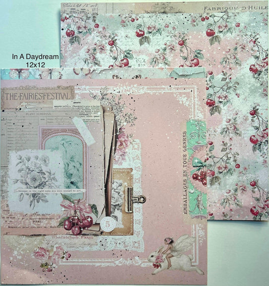 Cherry Sweet Collection Scrapbook Paper, In A Daydream - 12x12 sheet | Frank Garcia | Prima Marketing Inc