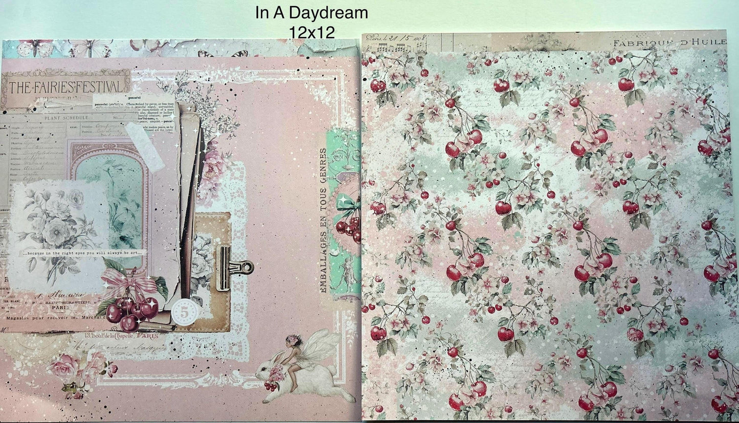 Cherry Sweet Collection Scrapbook Paper, In A Daydream - 12x12 sheet | Frank Garcia | Prima Marketing Inc