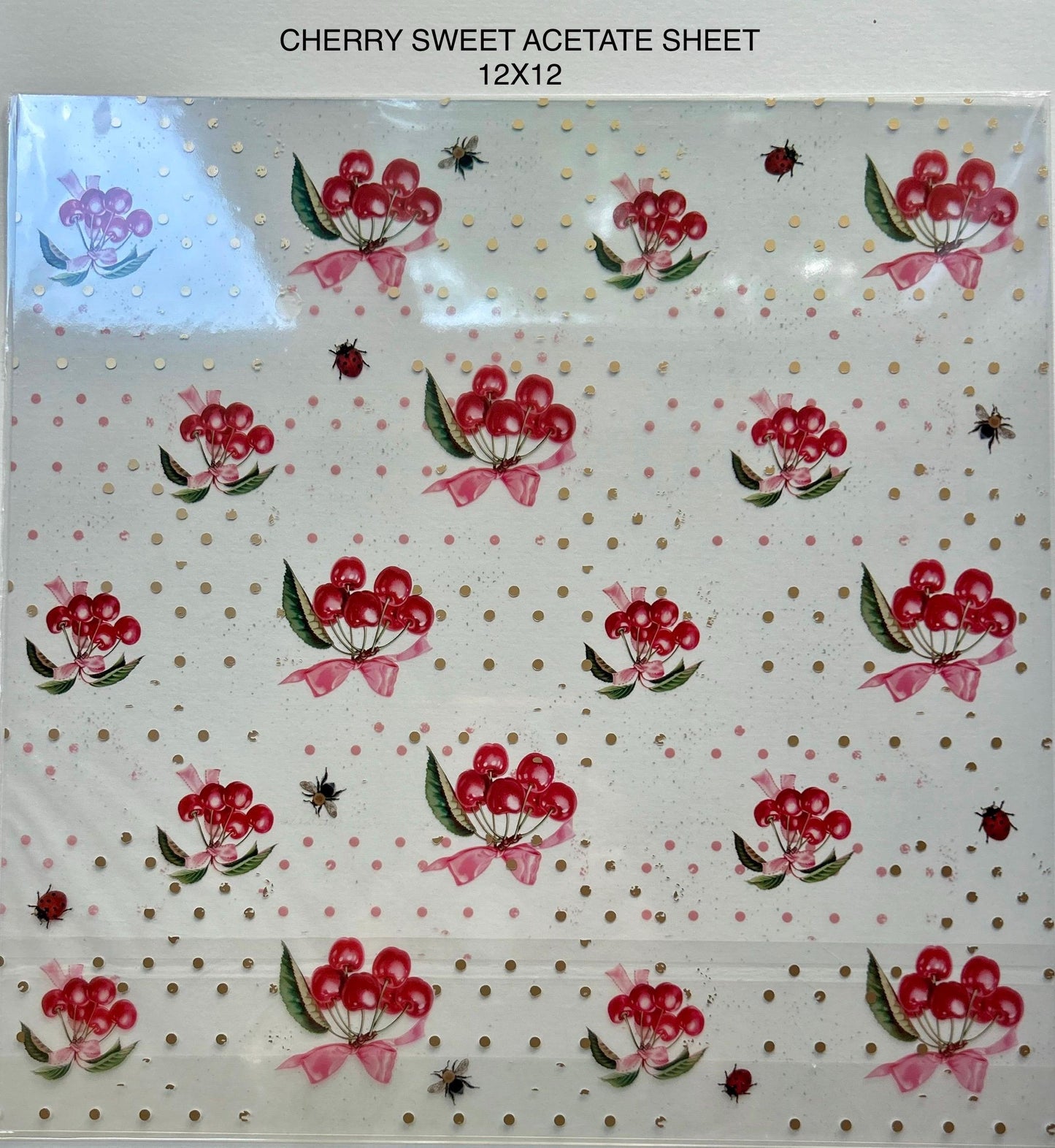 Cherry Sweet Collection Acetate Sheet, 12x12” | Frank Garcia | Prima Marketing, Inc.
