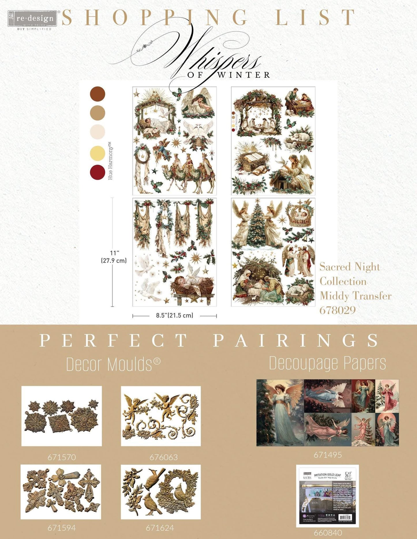Middy Decor Transfers® - Sacred Night | 4 sheets, 8.5”x11” | Redesign with Prima
