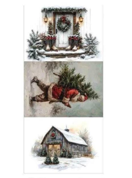 A3 Decoupage Fiber - Santa’s Woodland Stroll | 3 Sheets, 11.7”x16.3 | Redesign with Prima