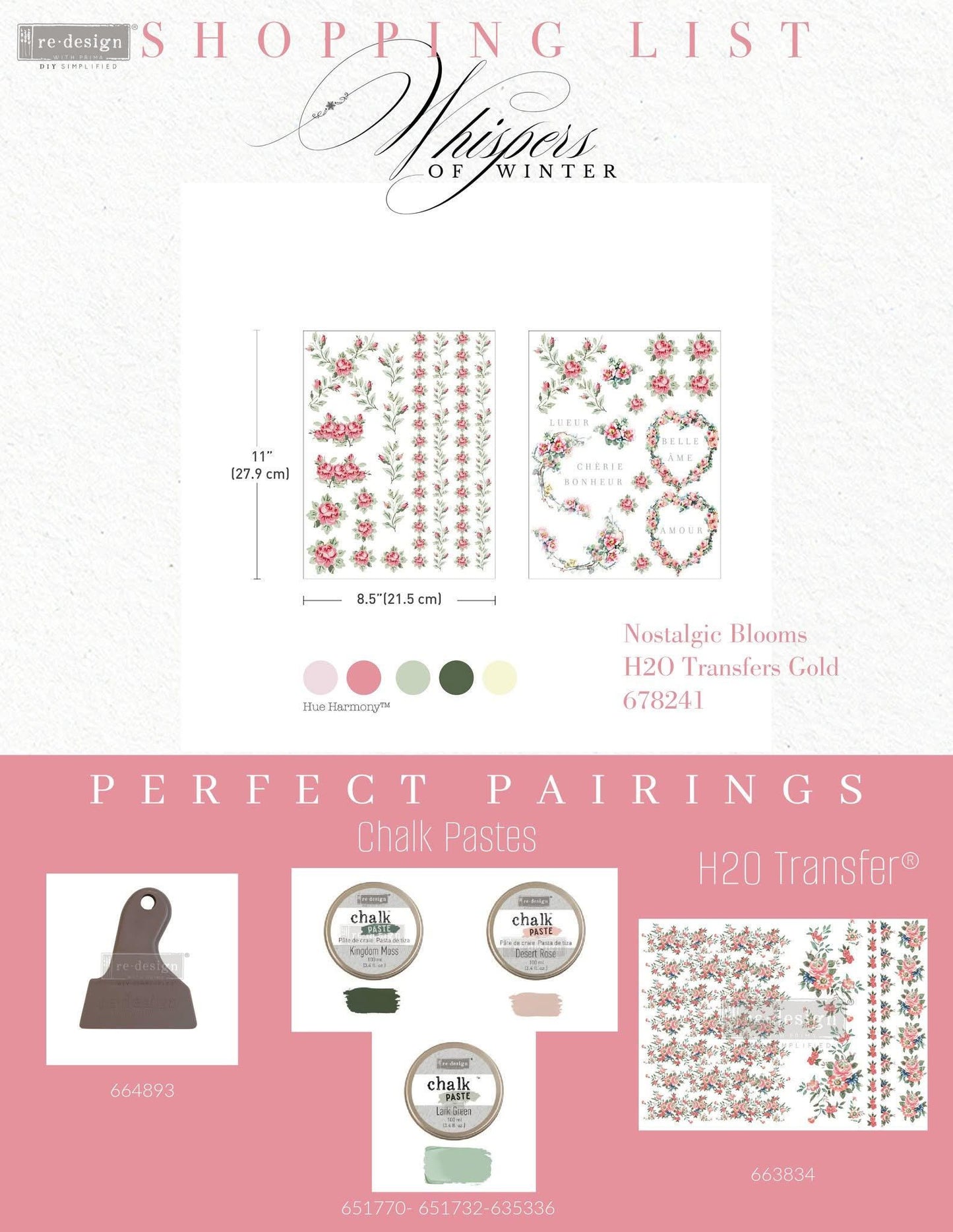 H2O Transfers - Nostalgic Blooms | 8.5"x11" | Redesign with Prima