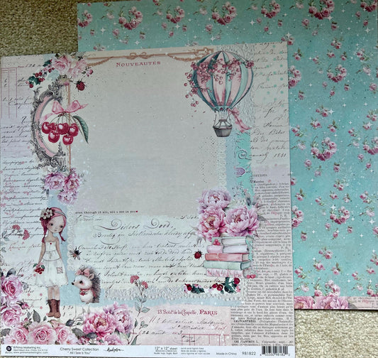 Cherry Sweet Collection 12x12 Scrapbook Sheet – All I See is You | Frank Garcia | Prima Marketing Inc