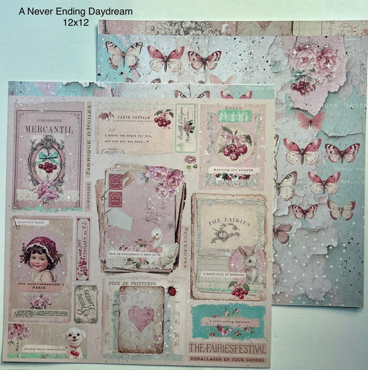 Cherry Sweet Collection Scrapbook Sheet, 12”x12” – A Neverending Daydream | Frank Garcia | Prima Marketing Inc