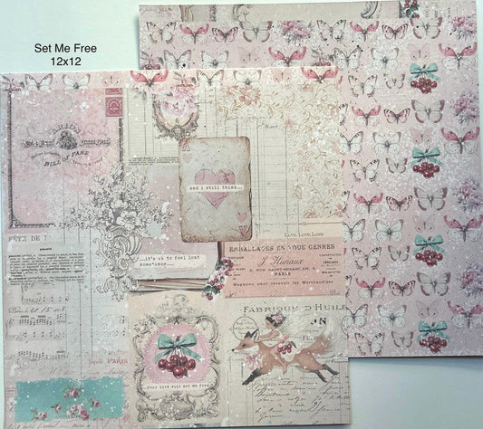 Cherry Sweet Collection Scrapbook Paper, 12”x12” – Set Me Free | Frank Garcia | Prima Marketing Inc